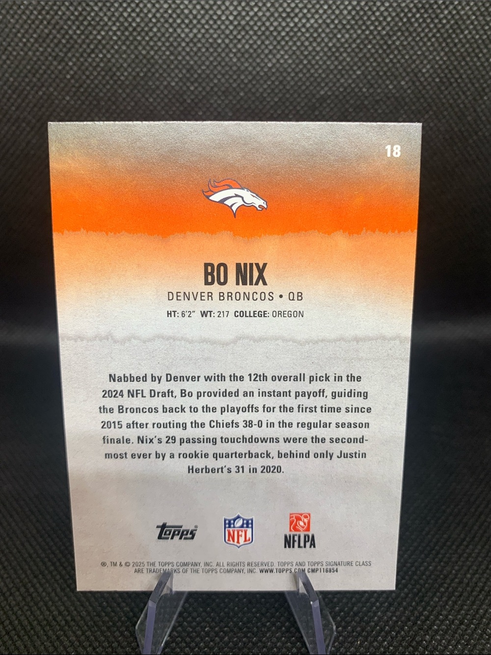 Bo Nix 2024 Panini Rookie Card & Topps Card Denver Broncos AllStar Mint In Case - Picture 7 of 7